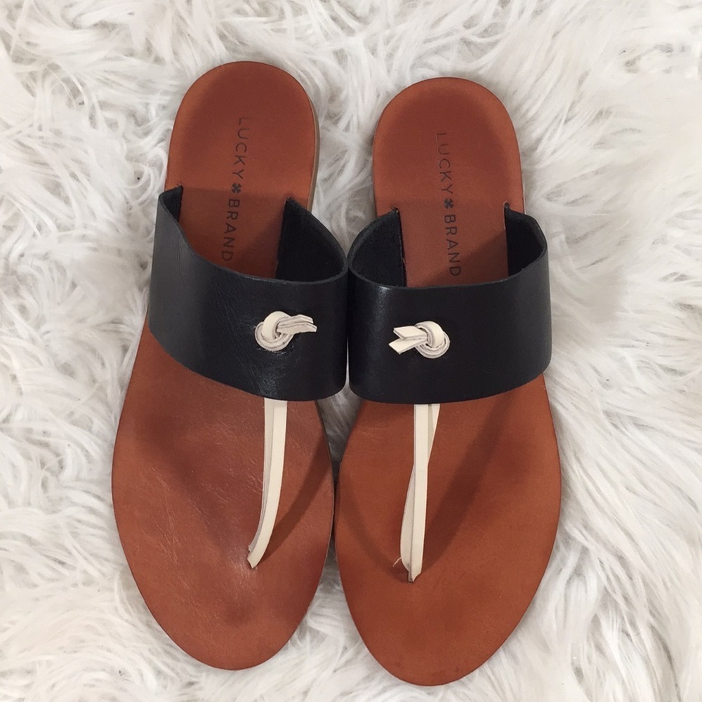 Lucky Brand Thong Sandal Natural Leather Sandal - Picture 2 of 7